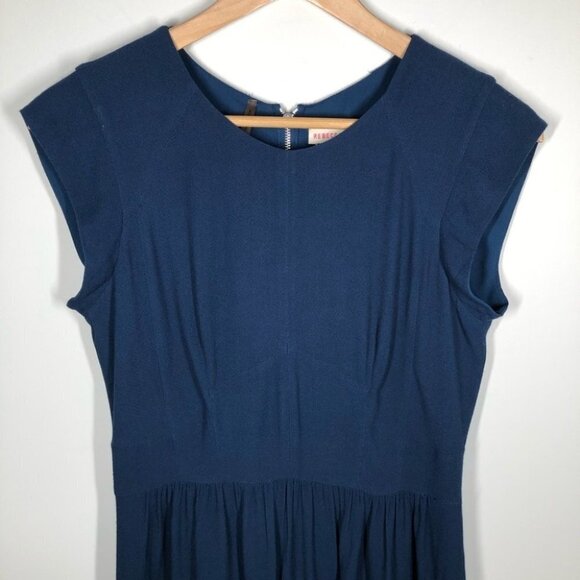 Rebecca Taylor 100% Silk Blue  Cap Sleeve Shift Dress Size 4 - Picture 2 of 7